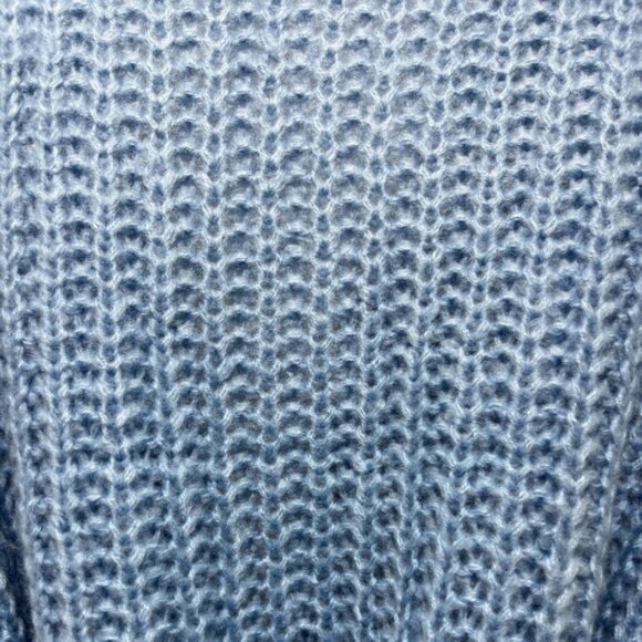 Anthropologie Self Contrast NWT One-Size Rib-Knit Belted Cardigan Sweater Blue - Picture 6 of 8